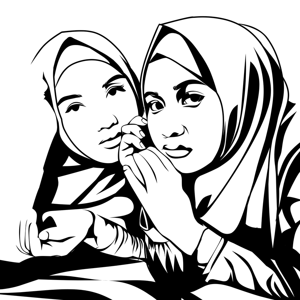 Jasa pembuatan karikatur wajah hitam putih untuk freelance dengan desain vektor.