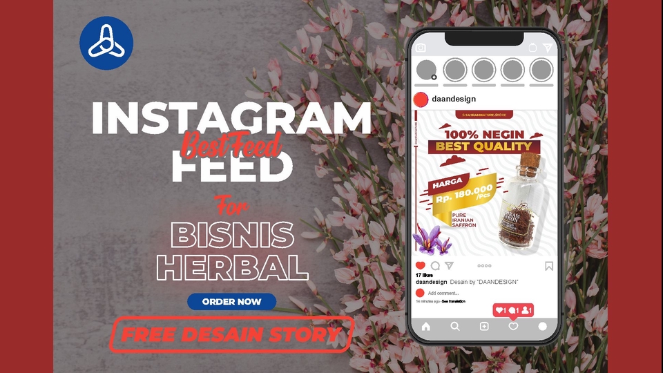 Banner Online - Desain Feed Instagram untuk Bisnis Herbal - 1