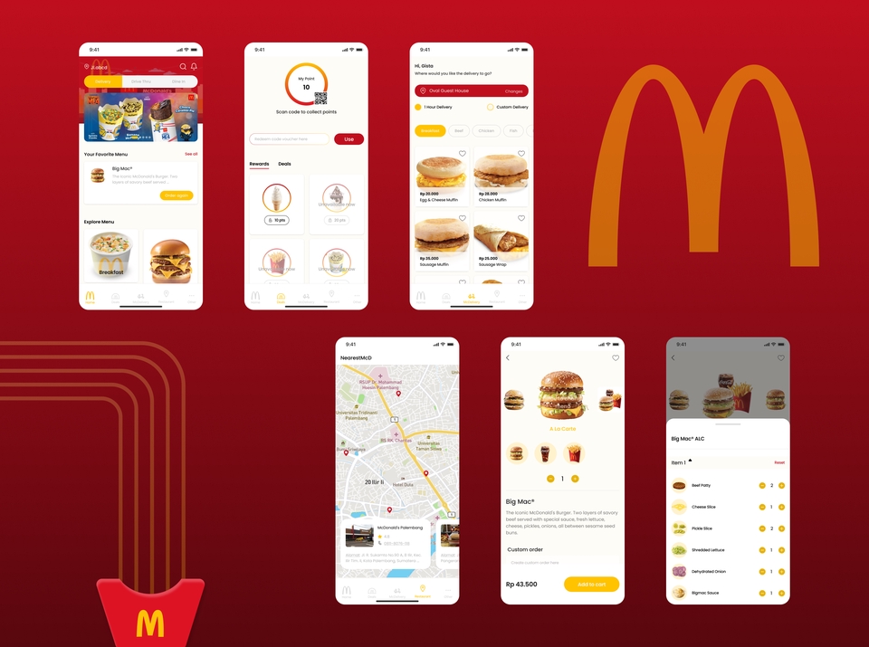 Desain UI UX Mobile Aplikasi Makanan, Mockup Desain UI UX Aplikasi Android iOS, Pembuatan Desain Mockup Website Restoran