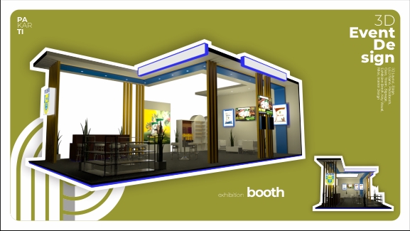 Desain Booth Pameran 3D Minimalis - Jasa Desain Stand Pameran