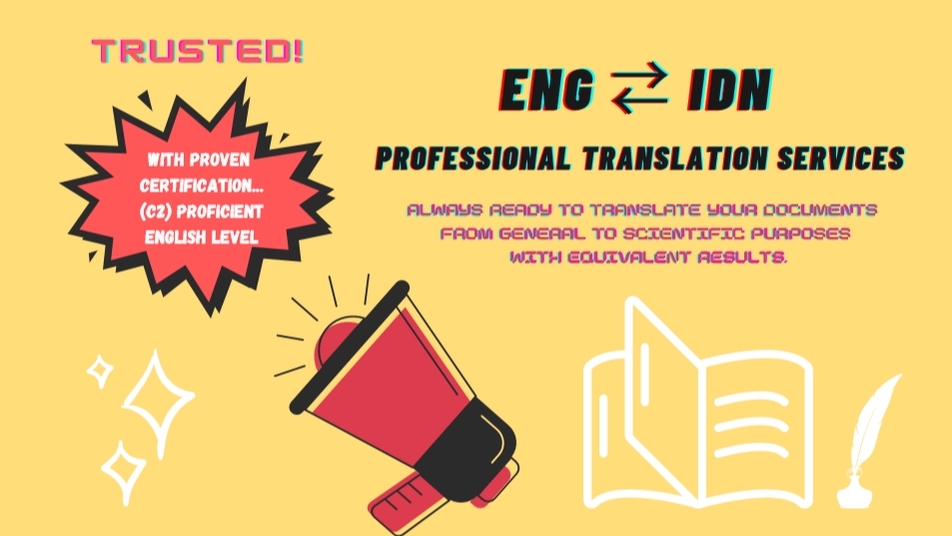 Penerjemahan - Translate [ENG ⇄ IDN] Berbagai Dokumen (Abstrak, Sinopsis, Jurnal, dsb) Cermat dan Teliti - 1