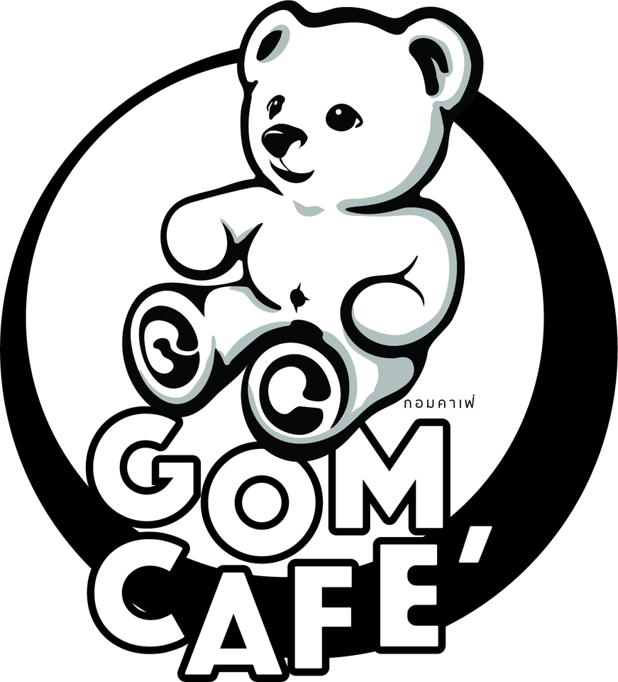 รับออกแบบโลโก้ Gom Cafe น่ารัก สไตล์มินิมอล