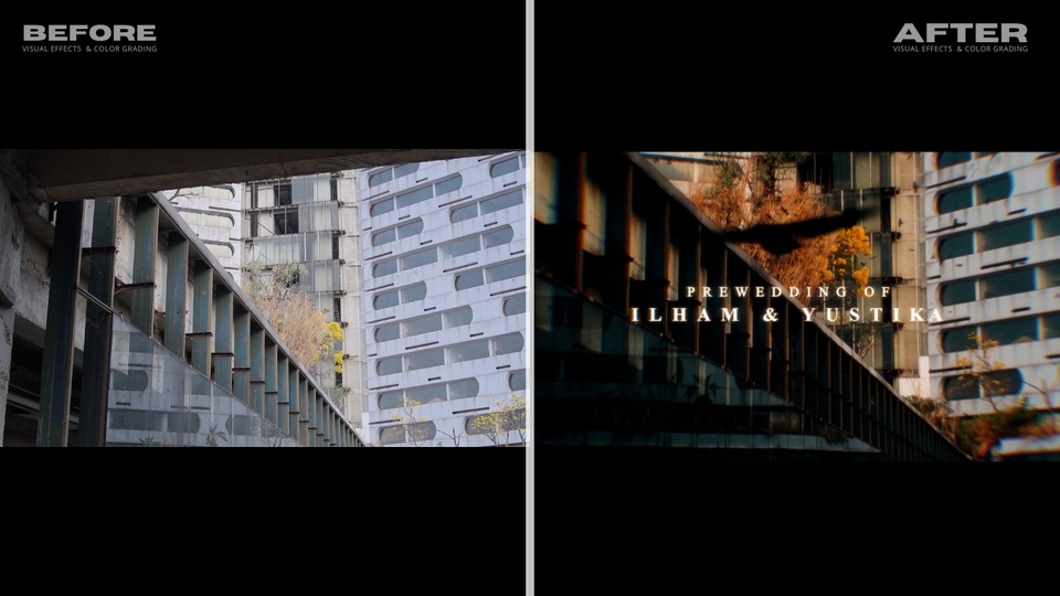 Jasa edit video prewedding dengan efek visual menarik untuk Ilham & Yustika