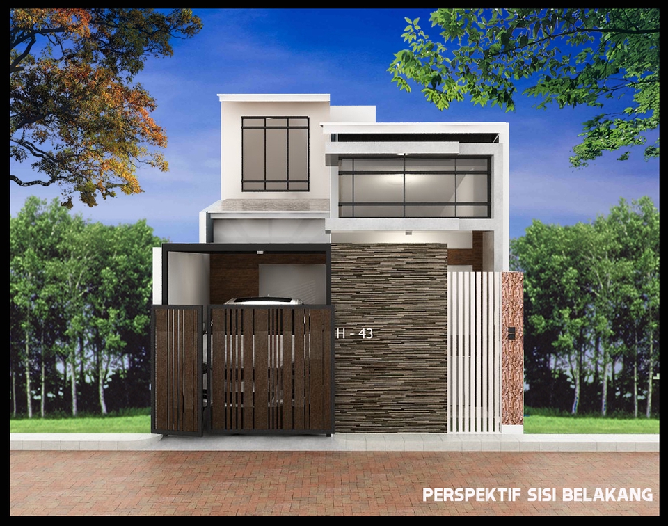 3D & Perspektif - 3D rumah tinggal / ruko - 7