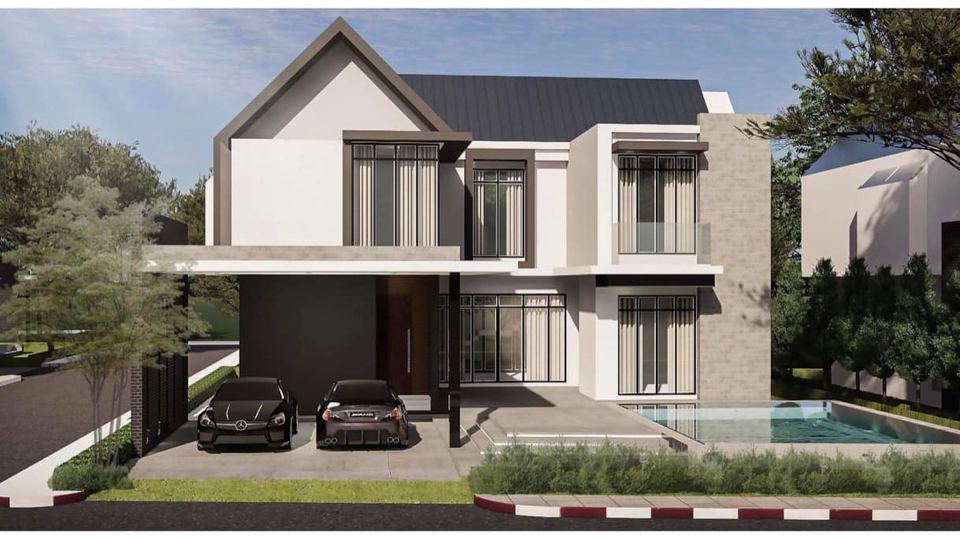 แบบบ้าน 3 มิติ ออกแบบบ้าน 3d รับเขียนแบบบ้าน 3d ราคาถูก perspective 3d