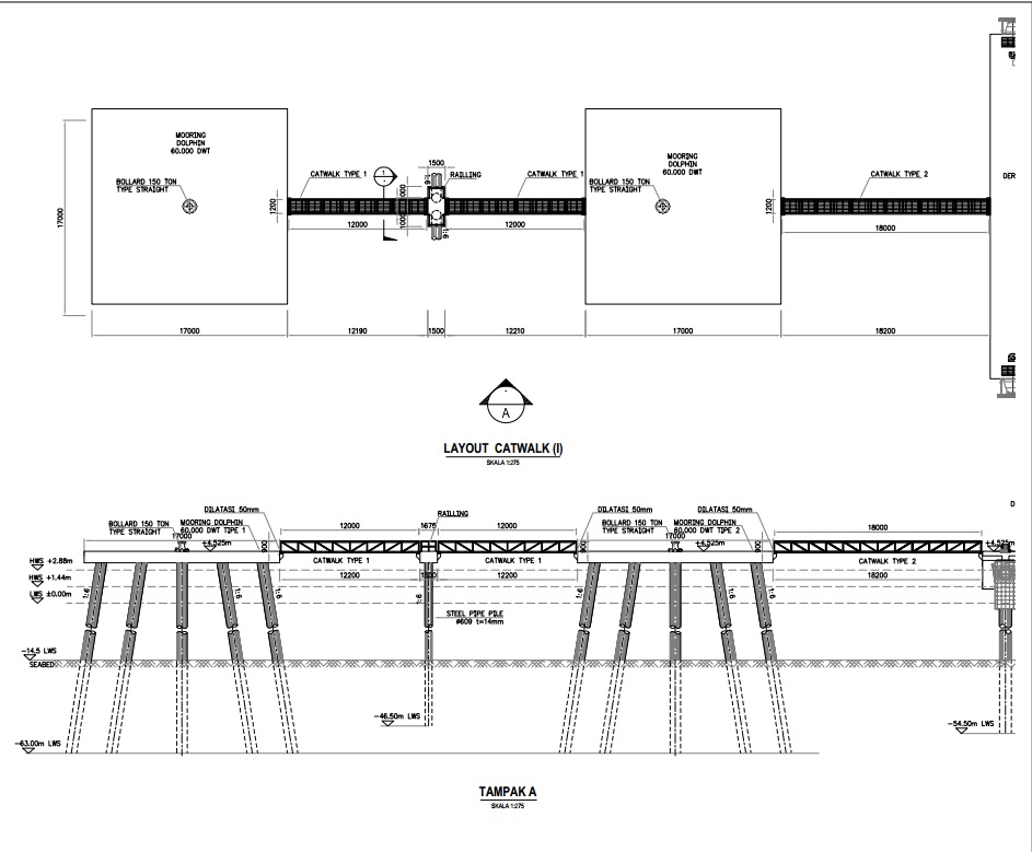 CAD Drawing - Jasa Gambar Dermaga Detail Engineering Design (DED) Jetty, Trestle, Container Yard dan Faspel - 5