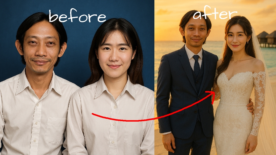 Edit Gambar & Photoshop - Jasa AI prewedding dalam 1x24 jam - 4