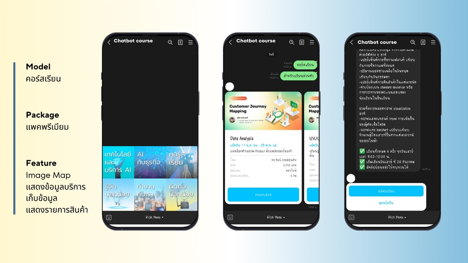 รับทำ Line Chatbot พร้อมออกแบบ Flex Message Templat, Rich Menu