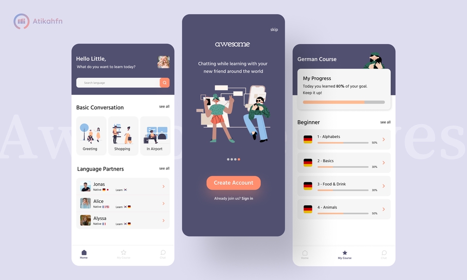 Desain Tampilan UI/UX Mobile dan Website Figma Terjangkau