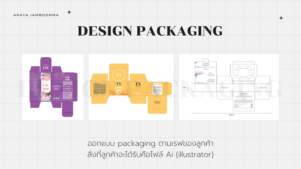 ออกแบบ packaging ตกแต่งแพคเกจจิ้งสินค้า