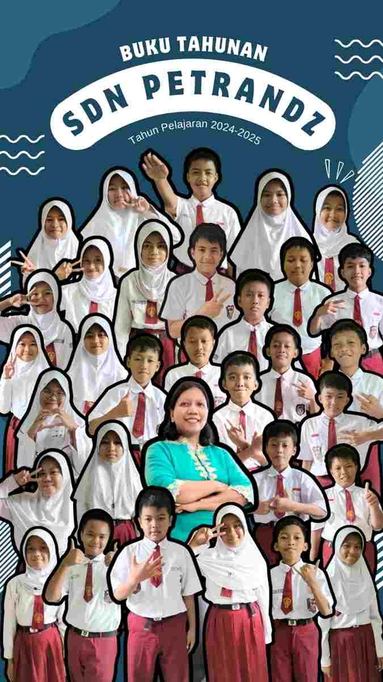 Foto kelas siswa SDN Petranz tahun ajaran 2024-2025, buku tahunan, sekolah dasar, murid sekolah dasar, siswa sekolah dasar.