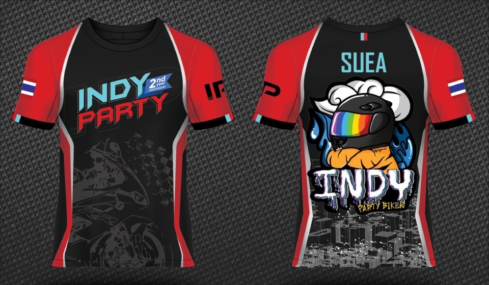 รับสกรีนเสื้อกีฬา Indy Party 2nd ดีไซน์สุดเท่ screen เสื้อ cotton ผ้าคุณภาพ รับสกรีนเสื้อผ้า