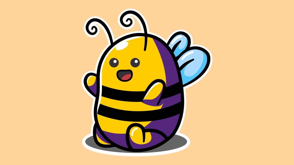 Ilustrasi kartun lebah lucu, jasa gambar ilustrasi karakter hewan untuk desain produk, jasa gambar ilustrasi karakter, jasa illustrator, jasa pembuatan vector hewan.