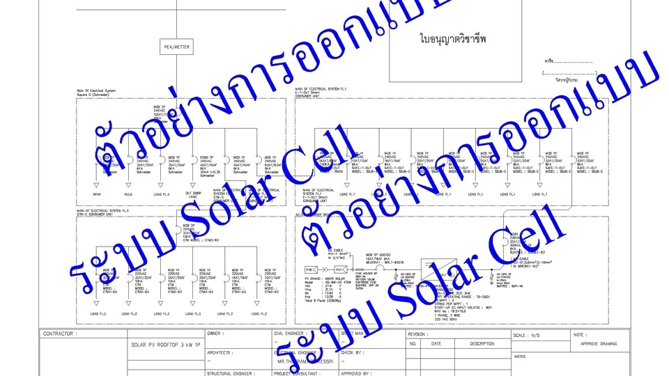 เขียนแบบวิศวกรรมและออกแบบโครงสร้าง - ออกแบบระบบภายใน-นอกอาคาร ,Solar Cell และอื่นๆ - 1