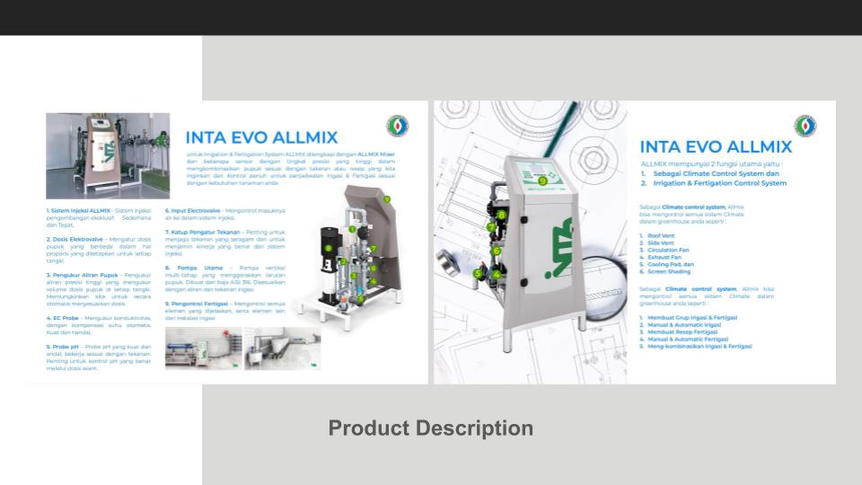Jasa desain kemasan produk INTA EVO ALLMIX sistem penyiraman dan pemupukan otomatis.