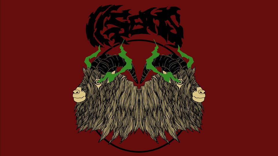 Ilustrasi hewan kambing dengan desain unik dan estetis, cocok untuk kebutuhan branding atau ilustrasi buku.
