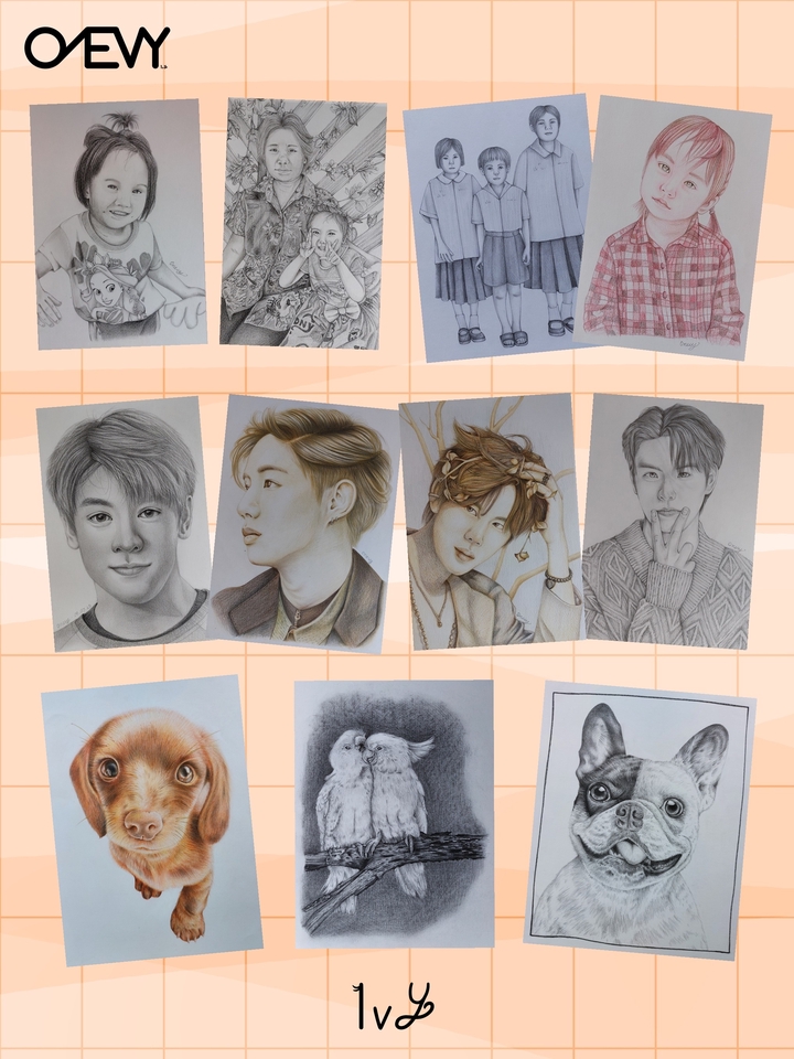 วาดภาพเหมือน Portrait - รับวาดภาพเหมือน(คน/สัตว์) - 2
