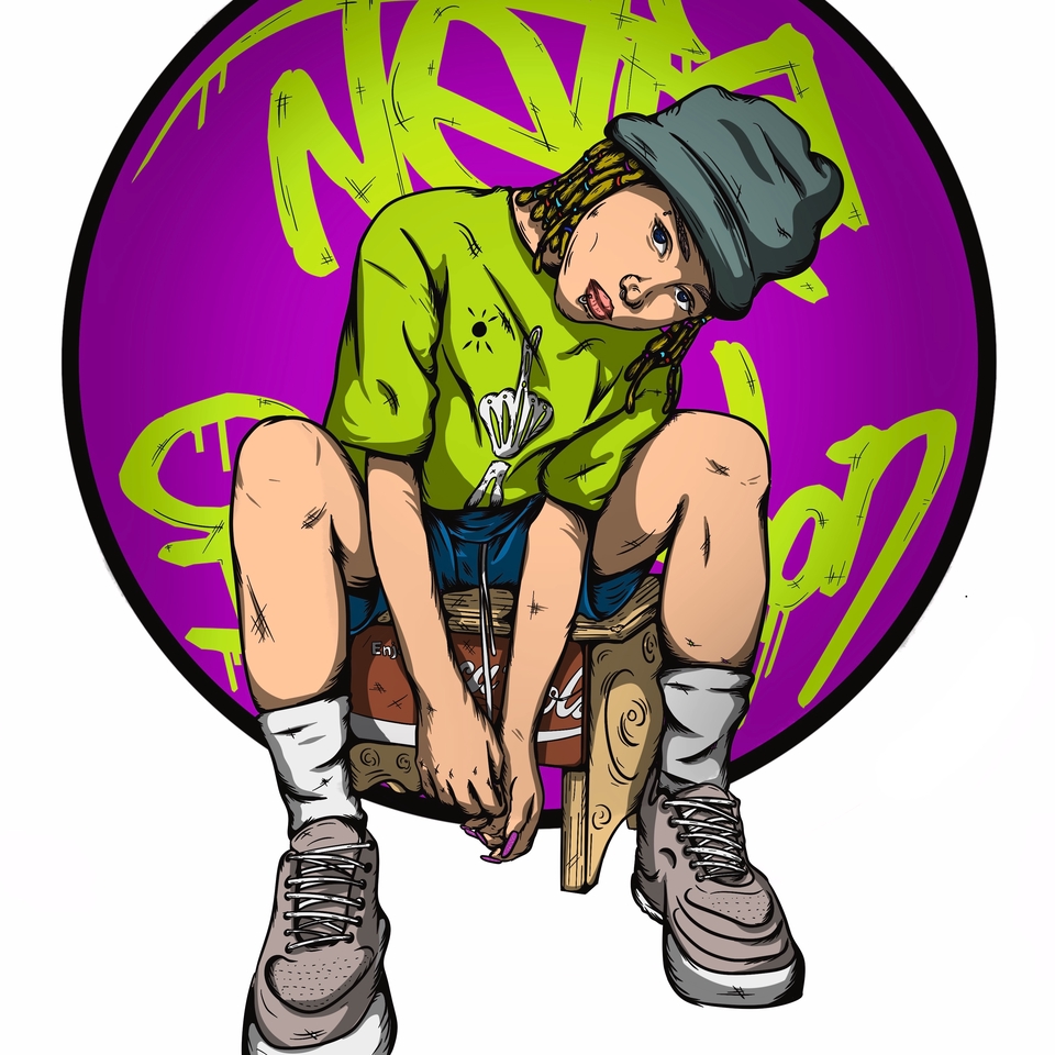 Jasa Ilustrasi Digital Kartun Wanita Trendy, Gambar Ilustrasi Keren, Desain Ilustrasi Vektor