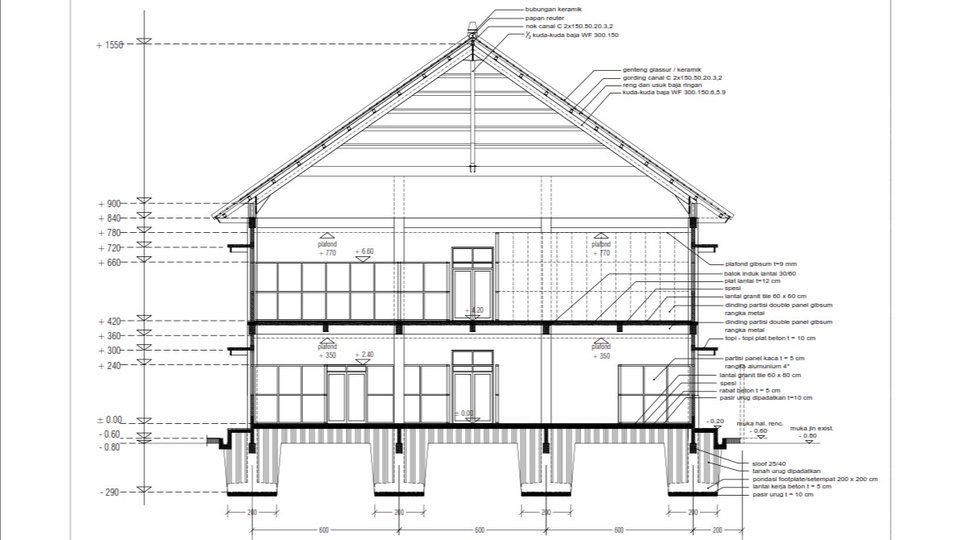 CAD Drawing - Gambar AutoCAD 2D-DED Struktur & Arsitektur - 1