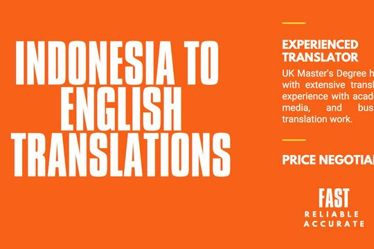 Jasa Penerjemah dan Translate Dokumen - Bahasa Indonesia to English Translation