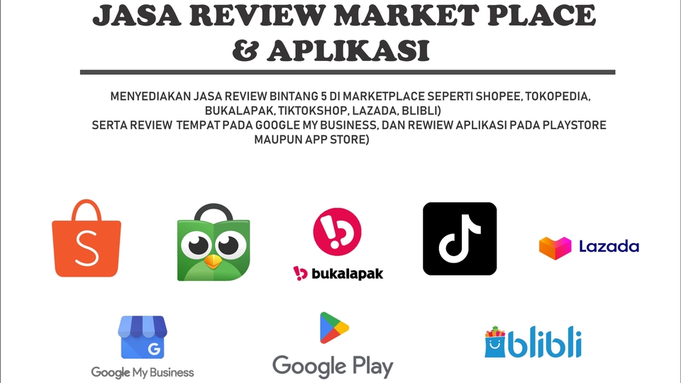 Memberi Review - JASA RATING MARKETPLACE (SHOPEE, TOKPED, TIKTOKSHOP, GOOGLE, DLL) - 1