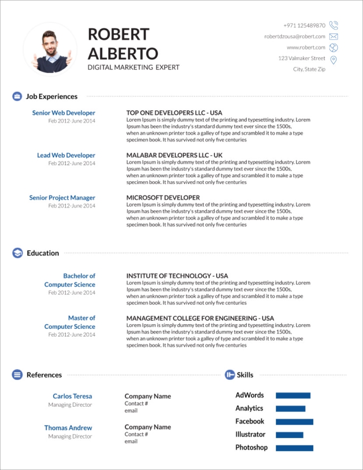 Portfolio & Resume - Desain Template Resume/CV  dan Portofolio fotografi - 7