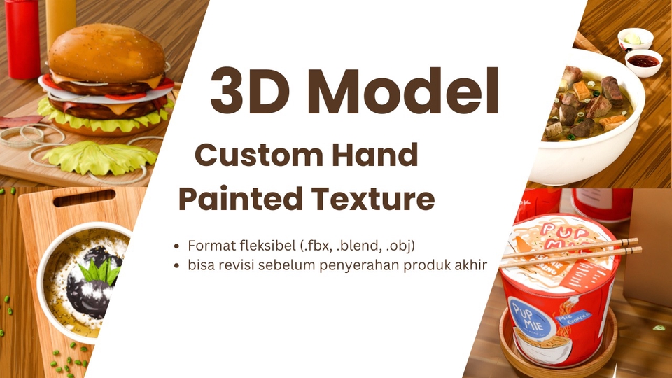 Jasa Membuat Video Animasi 3D dan 2D - 3D Modeling Objek dengan Hand Paint Texturing