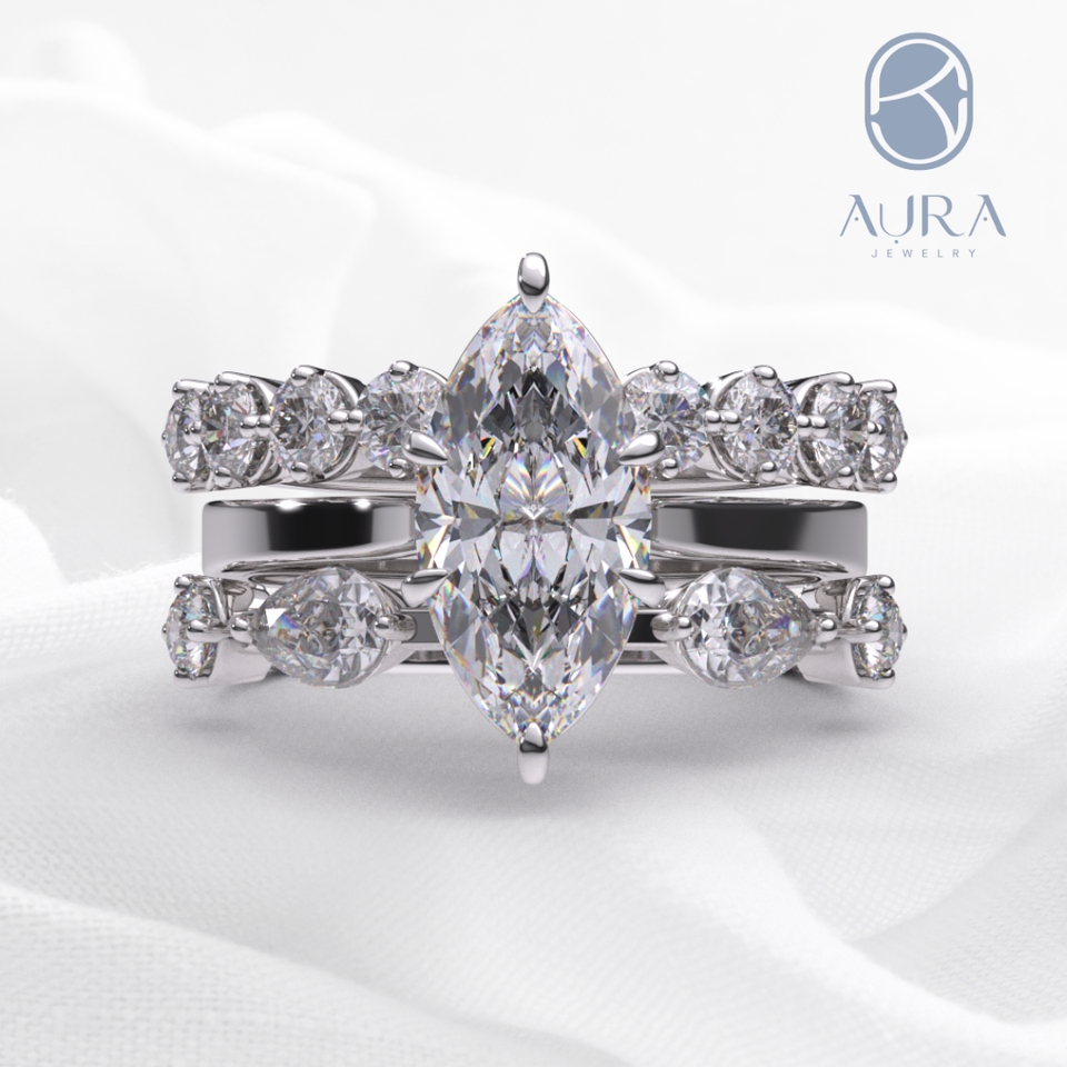 รับปั้นโมเดล 3D แหวนเพชรสำหรับคู่รัก 3d model 3d model สินค้า 3d model packshot รับทำโมเดลสินค้า