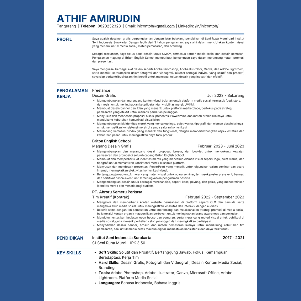 Portfolio & Resume - 3 Jam Selesai - Jasa Pembuatan dan Optimalisasi Curriculum Vitae ATS Friendly (Bonus Cover Letter) - 9