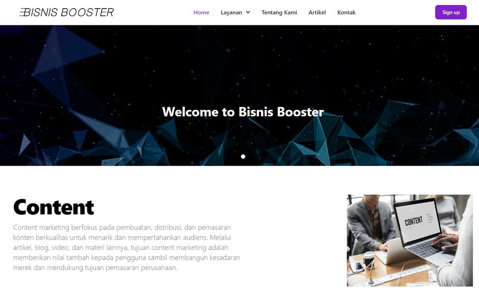 Jasa pembuatan website profesional untuk bisnis Anda dengan desain modern dan fitur lengkap.