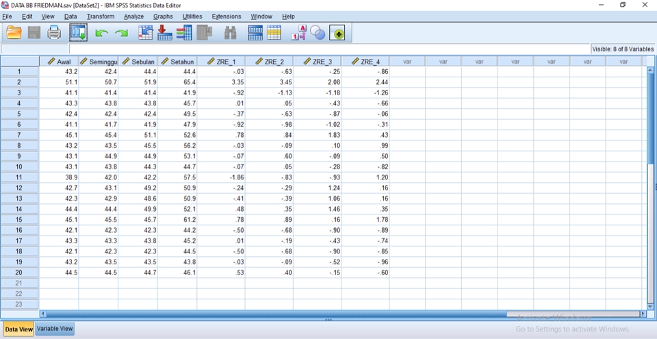 Data Entry menggunakan Aplikasi IBM SPSS Statistics versi 25