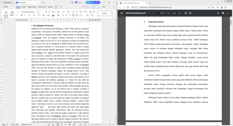Dua contoh dokumen dengan teks bahasa Inggris yang menjelaskan penerjemahan bahasa, terjemahan bahasa, jasa terjemahan, penerjemah. Jasa penerjemahan dokumen, penerjemah dokumen, terjemahan dokumen. Bahasa Inggris ke Indonesia.