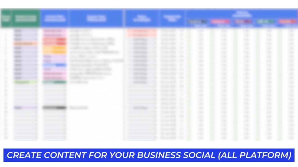รับสร้างคอนเทนต์ ทำ content marketing บนแพลตฟอร์มโซเชียลมีเดียต่างๆ เช่น Facebook, TikTok, และ YouTube ภาพแสดงตารางการวางแผนคอนเทนต์ เหมาะสำหรับธุรกิจที่ต้องการทำคอนเทนต์ให้น่าสนใจและมีคุณภาพเพื่อการตลาดออนไลน์ วางแผนทำ content marketing