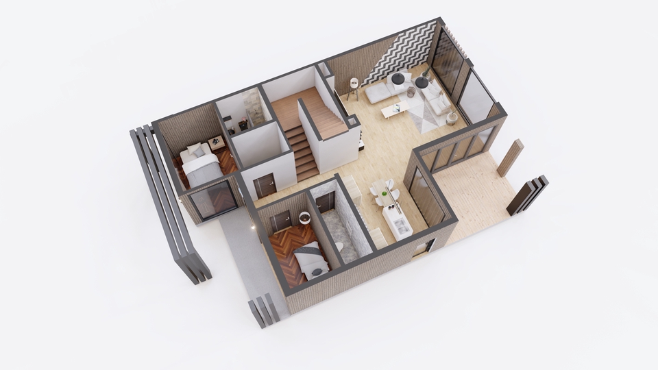 3D & Perspektif - Jasa Desain Interior, Exterior Bangunan dan Render 3D. Rumah, Kantor, Villa, Taman, Cafe, dll. - 10