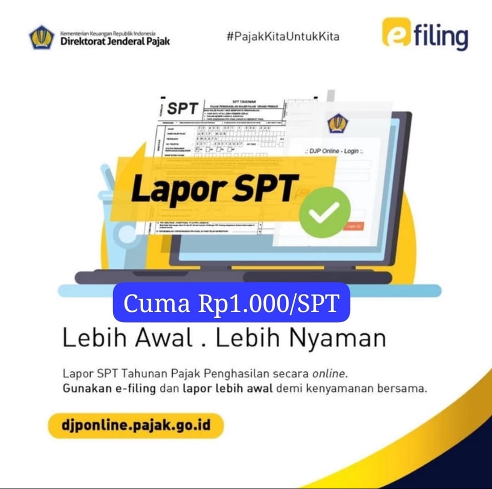 Jasa konsultasi pajak dan penyusunan laporan keuangan online dengan biaya Rp1.000.000 di Djonline.pajak.go.id