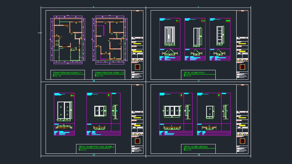 CAD Drawing - Desain Rumah 2D | Gambar Kerja | Autocad 2D - 2