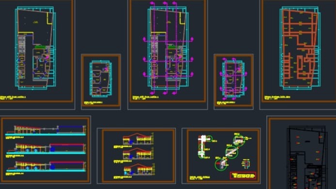CAD Drawing - Gambar Kerja IMB Rumah Tinggal , Ruko, Kantor, Mess- 5000/m2 - 1