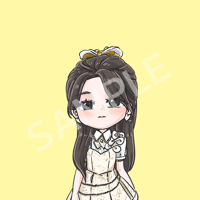 รับวาดรูปการ์ตูน สไตล์จิบิ น่ารัก รูปภาพตัวการ์ตูนหญิงใส่ชุดสวยพร้อมโบว์บนผม