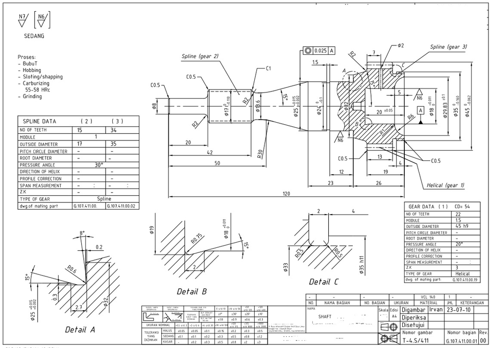 CAD Drawing - REDRAW KOMPONEN DAN ASSEMBLY 3D & 2D BY DRAWING DAN SAMPLE PART - 4