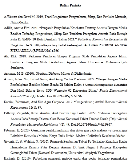Daftar Pustaka: kumpulan referensi tentang anemia, kesehatan, dan pendidikan untuk layanan jasa pengetikan online, jasa pengetikan dokumen, jasa pengetikan skripsi, dan lainnya.