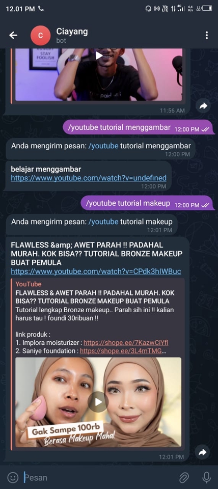 Jasa bot telegram, tutorial makeup flawless, awet, murah,  bronzer, tutorial bronze makeup pemula, tutorial lengkap bronze makeup, contoh bot