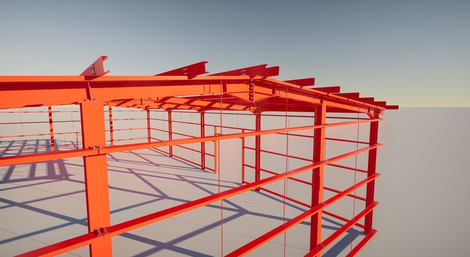 3D & Perspektif - 3d Model Shop Drawing Steel Structure - 2