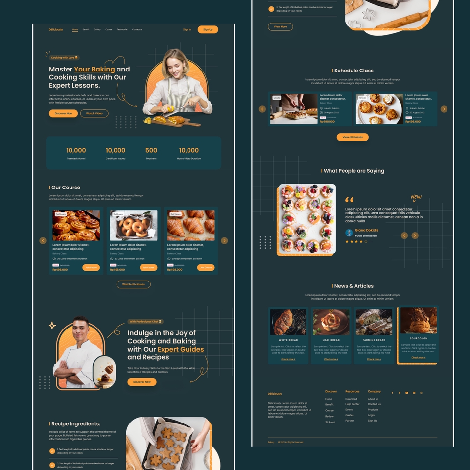 Desain UI UX Website untuk bisnis kuliner dengan tampilan modern dan profesional.