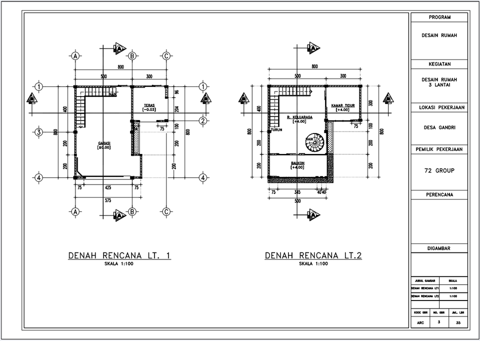 Jasa drafter autocad desain rumah minimalis 2 lantai dengan denah rencana lt 1 dan lt 2, jasa gambar autocad murah.