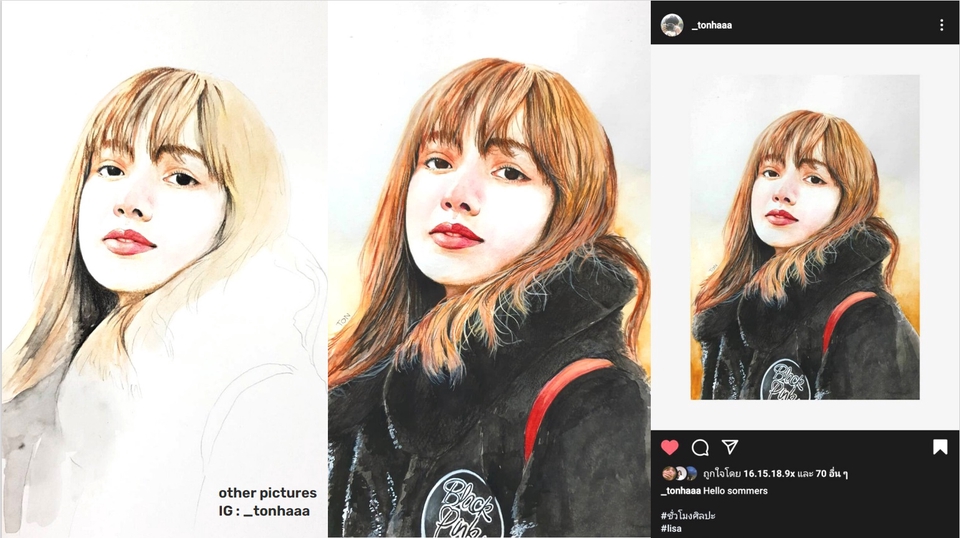 วาดภาพการ์ตูน - Watercolor วาดรูป Portrait / ภาพเหมือน / การ์ตูน  - 2