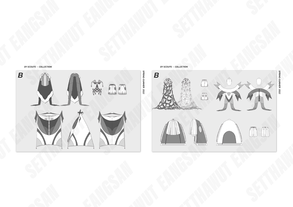 วาด/ออกแบบแพทเทิร์นเสื้อผ้า - รับออกแบบแฟชั่น ออกแบบชุด ออกแบบลายผ้า วาด&ดราฟ flat&tach pack  - 13