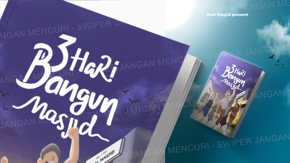 Jasa ilustrasi gambar kartun masjid untuk keperluan desain, cocok untuk konten edukasi, sosial media, atau keperluan lainnya.