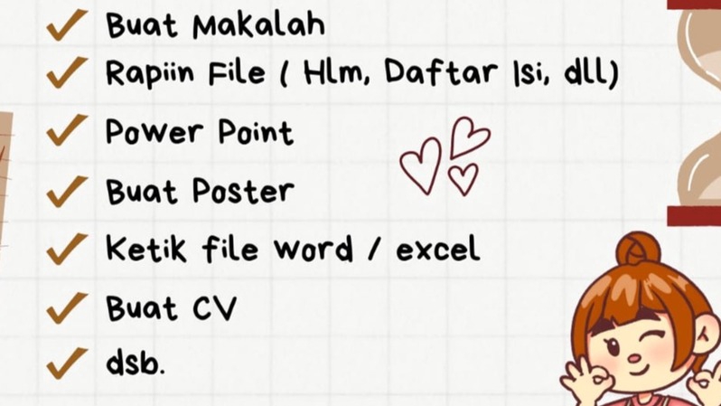 Mengetik dokumen, merapikan, membuat nomor halaman dan daftar isi bisa dalam waktu secepatnya.