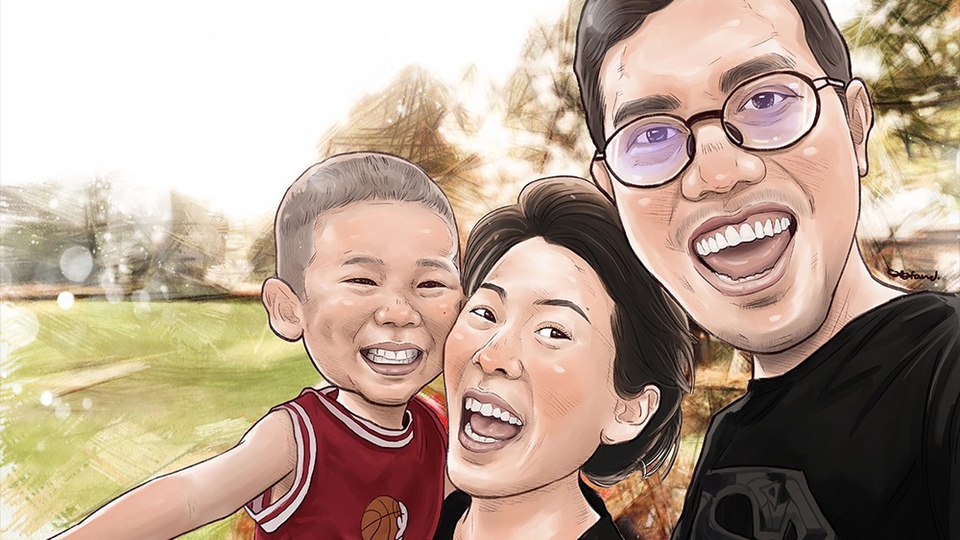 วาดภาพล้อเลียน - วาดการ์ตูนหัวโตตัวเล็ก - 1