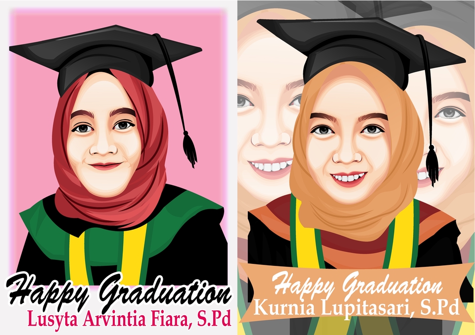 Gambar Potret - Ilustrasi Kartun Wisuda Murah - 3